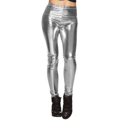 Legging Argent Métallique