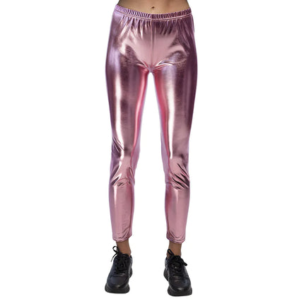 Legging rose métallisé