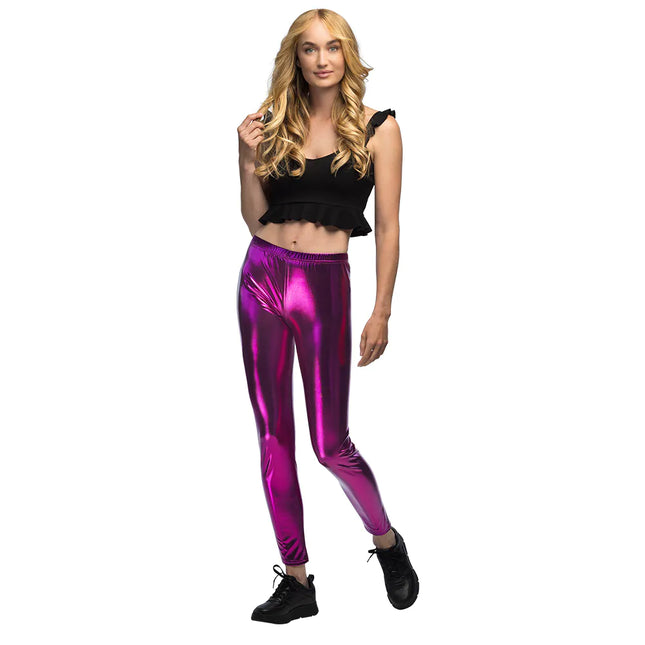 Legging violet métallique