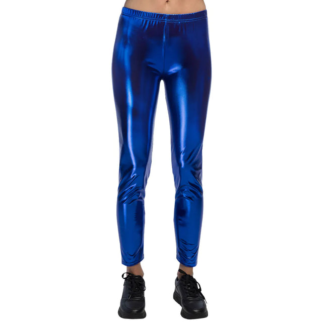 Legging Métallique Bleu Foncé