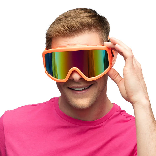 Lunettes de ski orange fluo