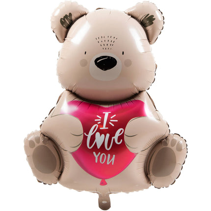 Ballon en aluminium - Ombre Love - Ours brun "Je t'aime" - 56 cm