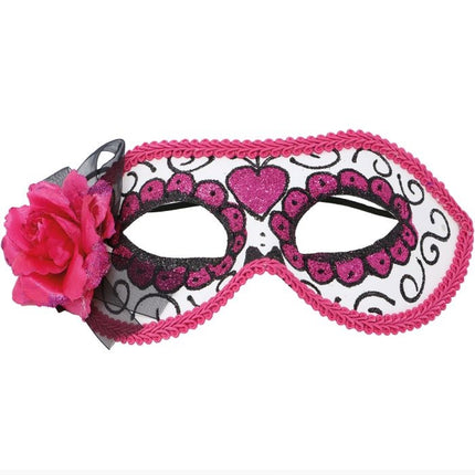 Masque d'Halloween pour le Jour des Morts Rose