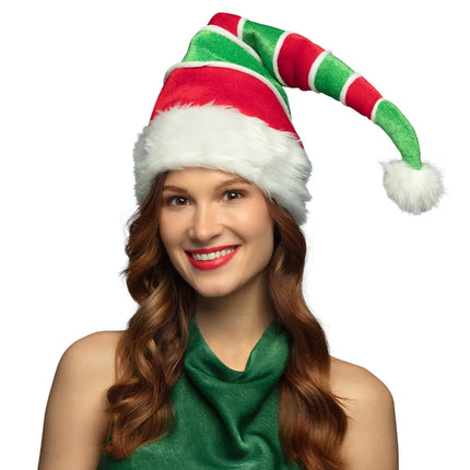 Bonnet de Père Noël Rouge Vert Elfe