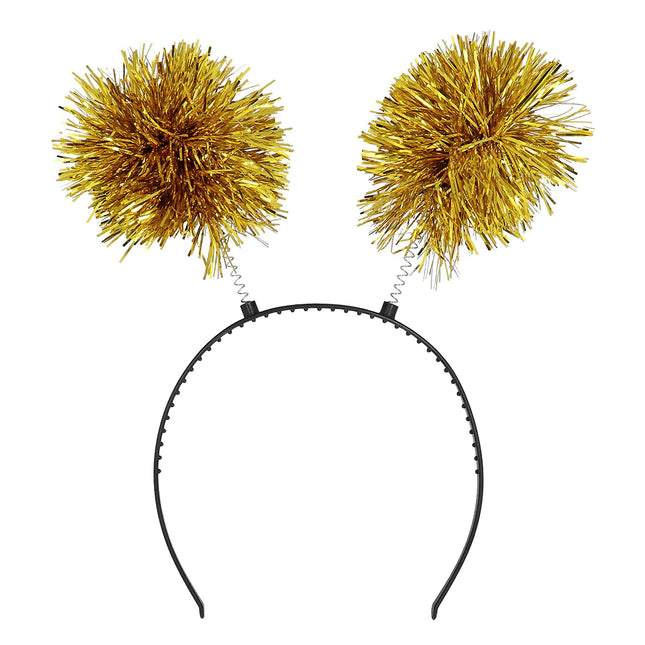 Pompons pour bandeau de cheveux dorés