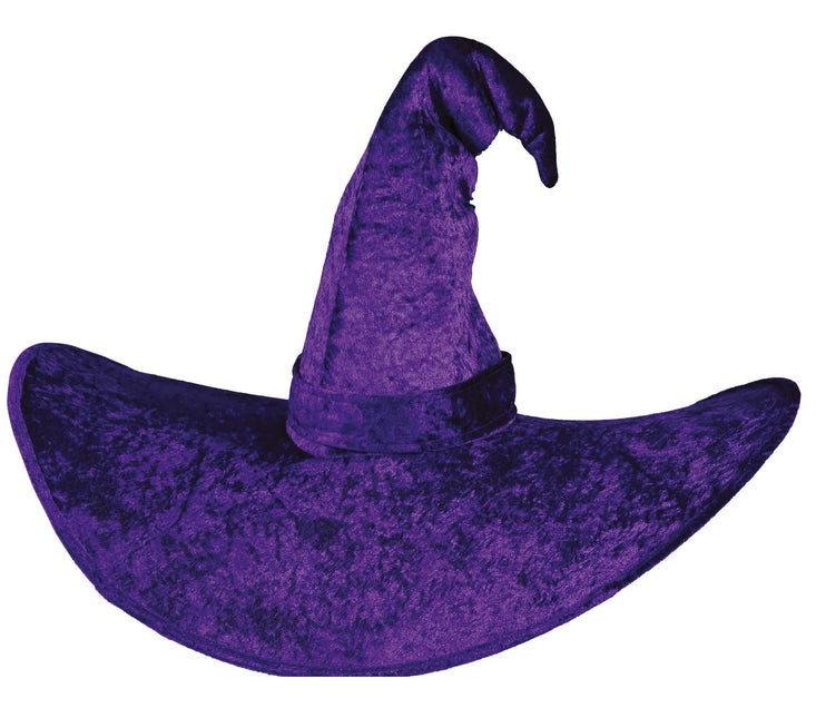 Chapeau violet sorcière grand