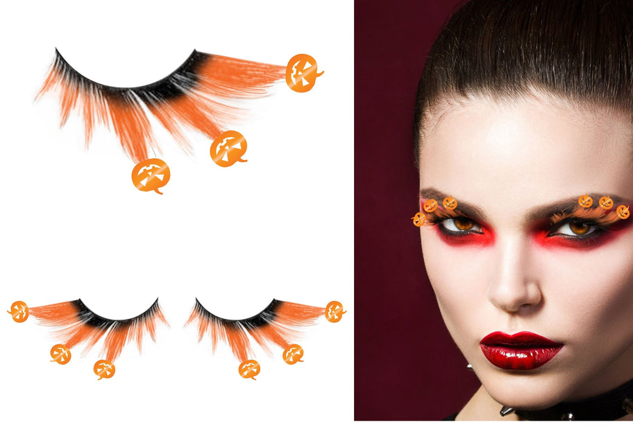 Halloween Faux cils Citrouilles