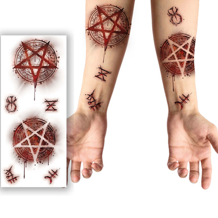 Faux tatouages d'Halloween Sataniques 6 pièces