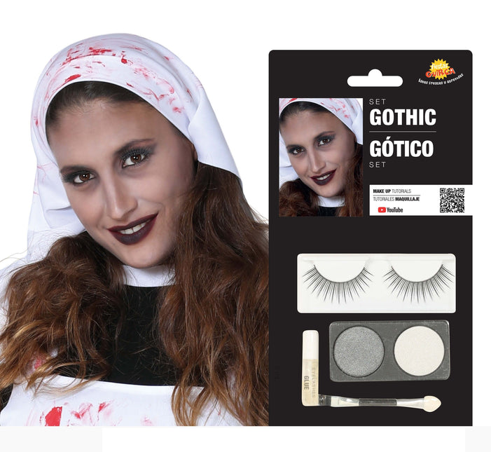 Set de maquillage Goth Silver White 4 pièces