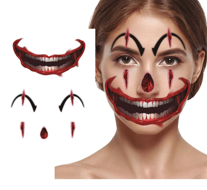 Autocollants pour le visage Clown 30x14 cm