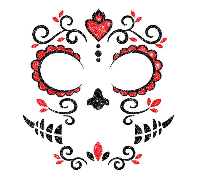 Dia De Los Muertos Face Stickers Glitter 20cm