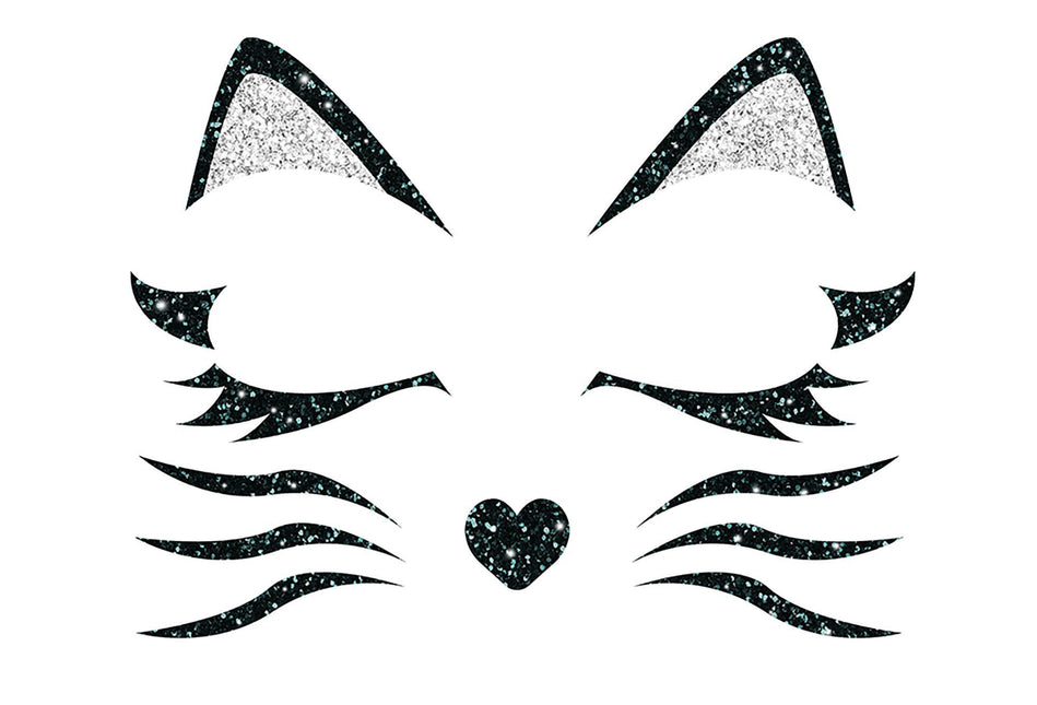 Face Stickers Cat Glitter 20cm