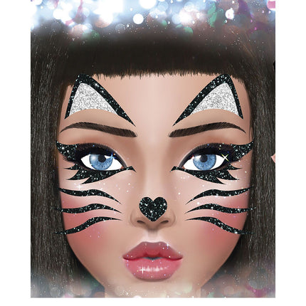 Face Stickers Cat Glitter 20cm