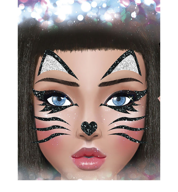 Face Stickers Cat Glitter 20cm