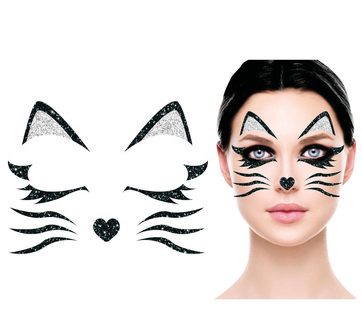 Face Stickers Cat Glitter 20cm