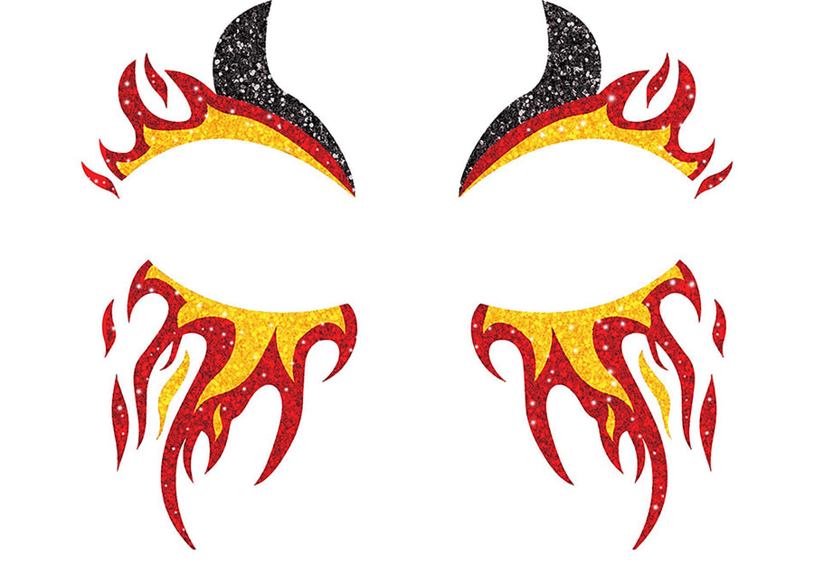 Face Stickers Fire Glitter 20cm