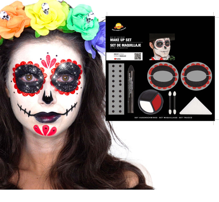 Set de maquillage Dia De Los Muertos 8 pièces