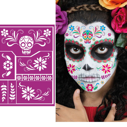 Pochoir de maquillage Halloween Catrina 20cm