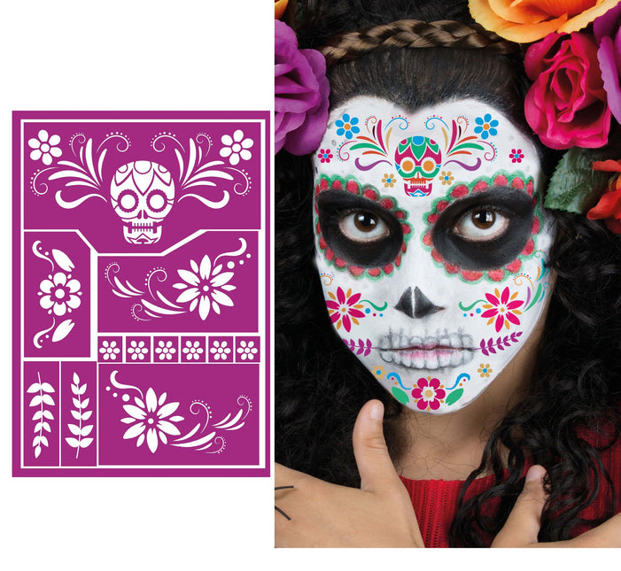 Pochoir de maquillage Halloween Catrina 20cm