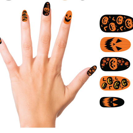 Halloween Faux ongles Citrouille