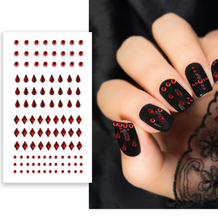 Autocollants d'Halloween pour les ongles rouges