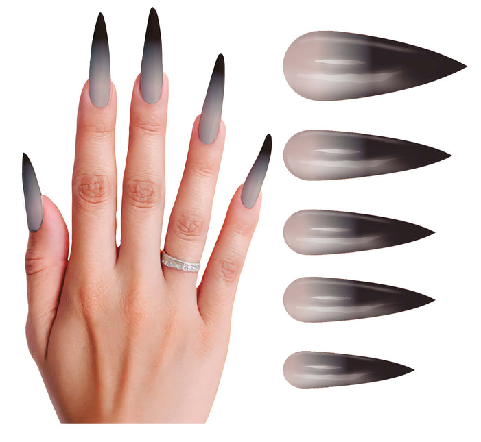 12 Longs ongles gothiques avec de la colle