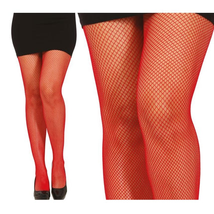 Collants d'Halloween en résille rouge