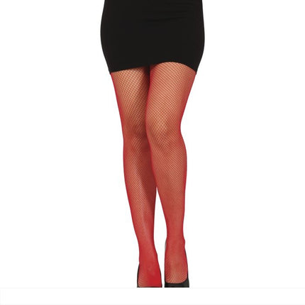 Collants d'Halloween en résille rouge