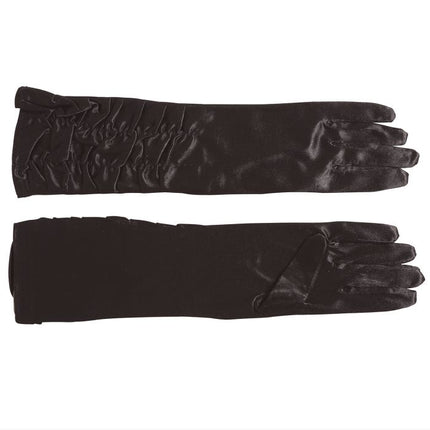 Gants d'Halloween Velours Noir 45cm