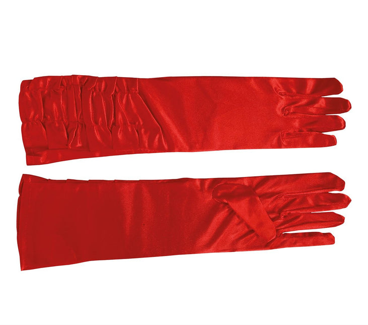 Gants d'Halloween rouge velours 45cm