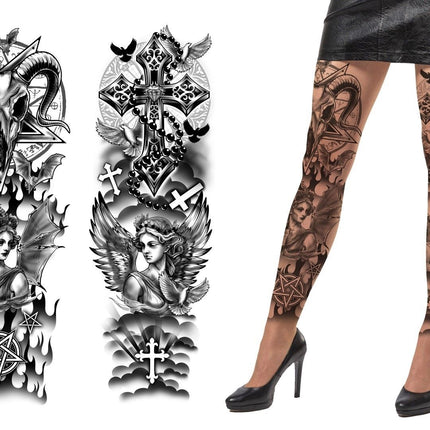 Legging d'Halloween Tatouages noirs