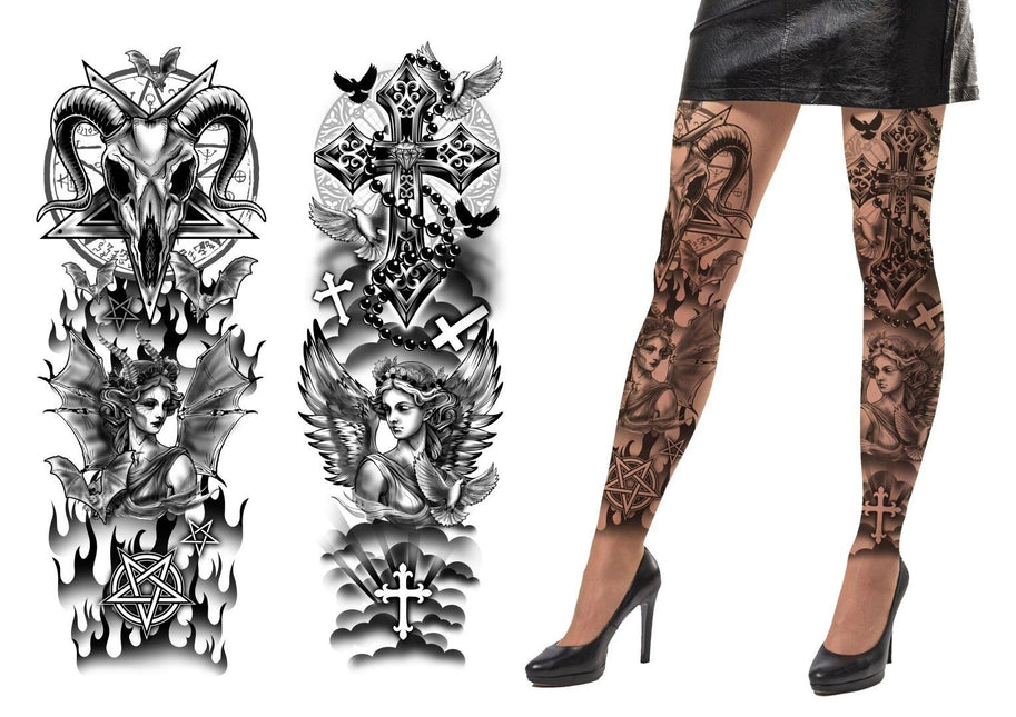 Legging d'Halloween Tatouages noirs