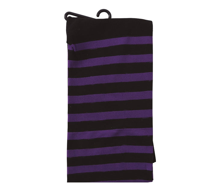 Collant d'Halloween Enfant Noir Lilas Rayé