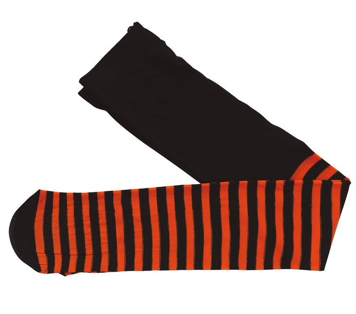 Collant d'Halloween Enfant Noir Orange Rayé