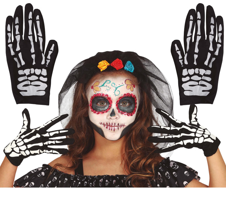 Gants d'Halloween Squelette Enfant