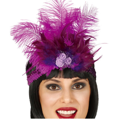 Bandeau violet plumes