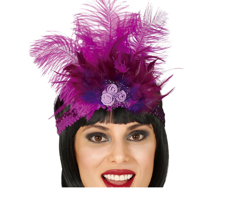 Bandeau violet plumes