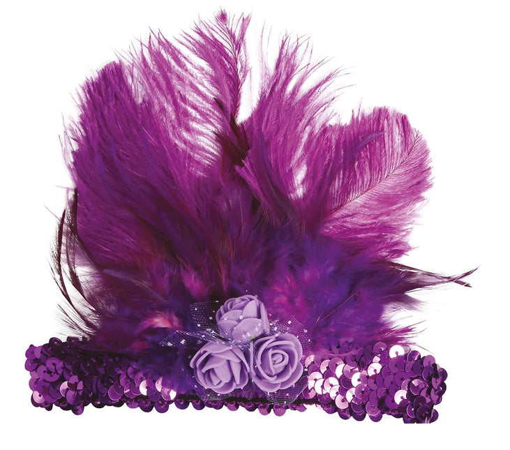 Bandeau violet plumes