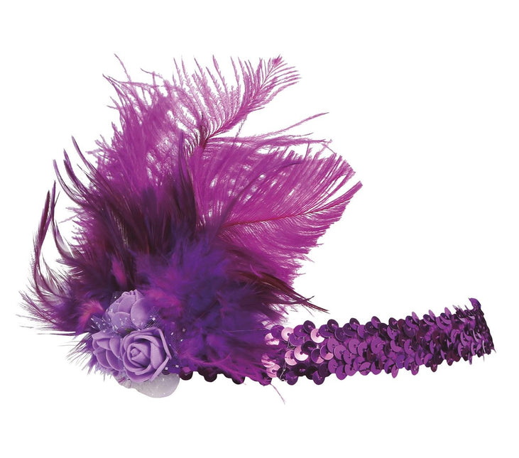 Bandeau violet plumes