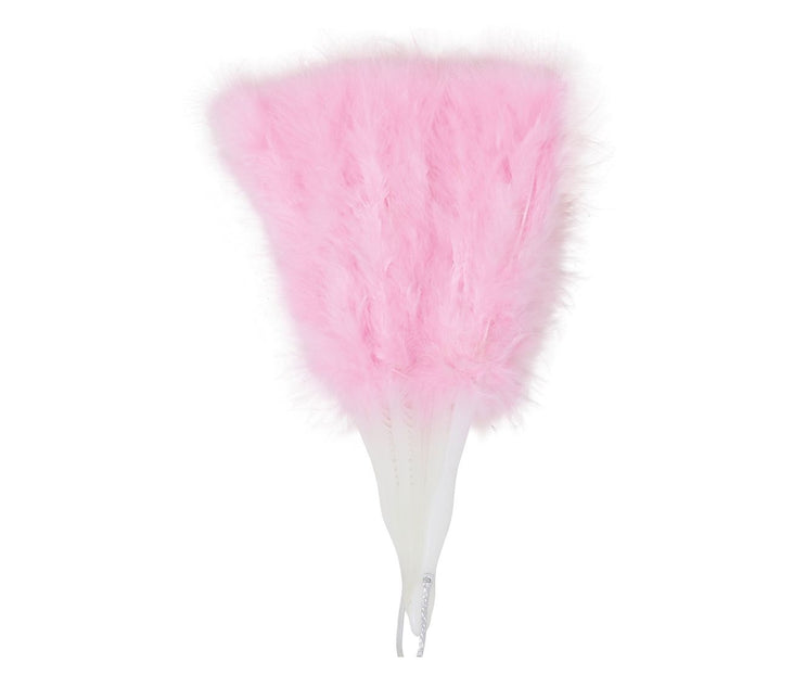 Plumes de handfan rose clair 45cm