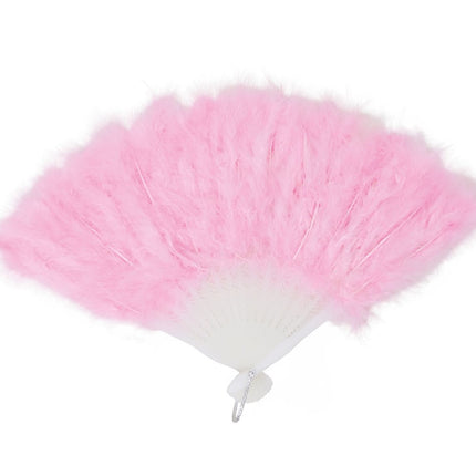 Plumes de handfan rose clair 45cm