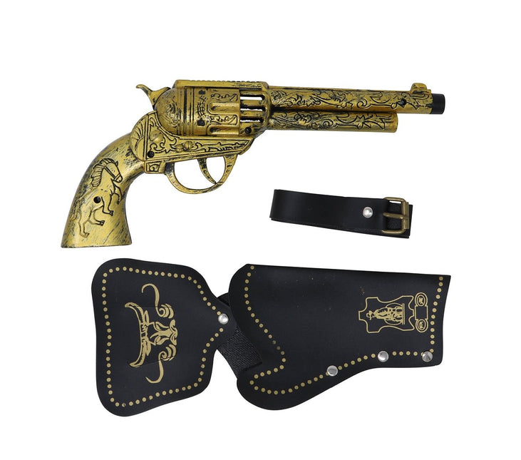 Faux pistolet Revolver Cowboy avec étui 29cm