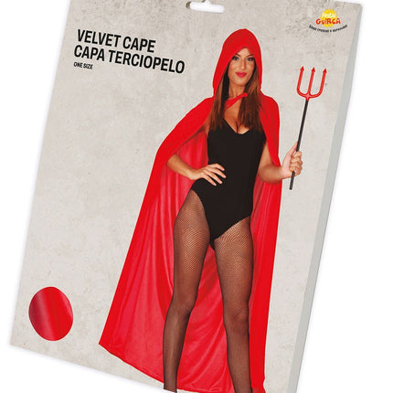 Halloween Cape Hood Rouge 1.3m