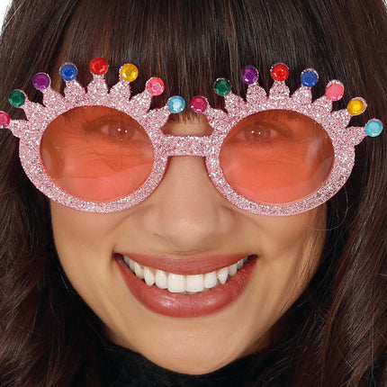 Lunettes roses à paillettes