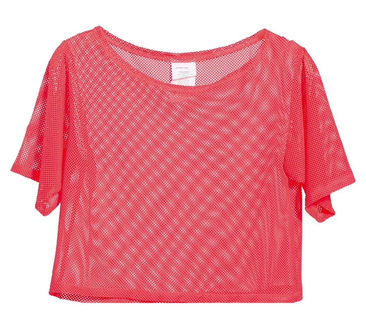 T/shirt en résille rose fluo Short L