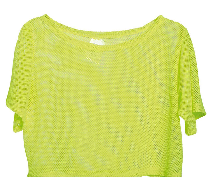 T/shirt en résille Jaune fluo Short L