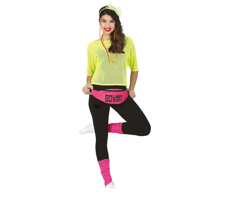 T/shirt en résille Jaune fluo Short L