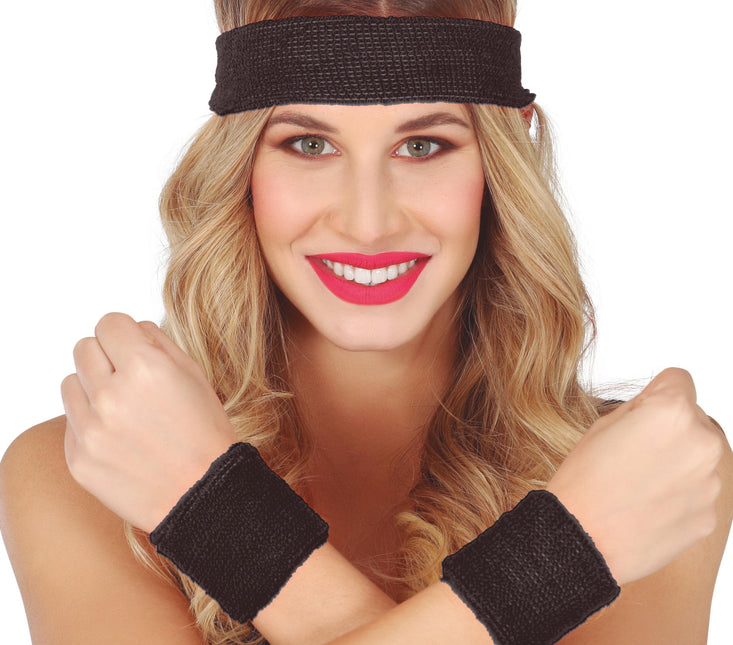 Set 2 bracelets et bandeau Noir