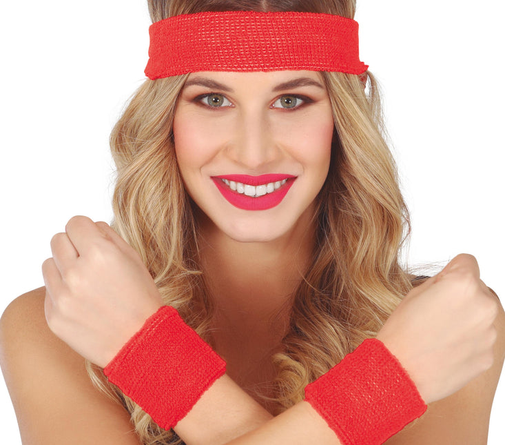 Set 2 bracelets et bandeau Rouge