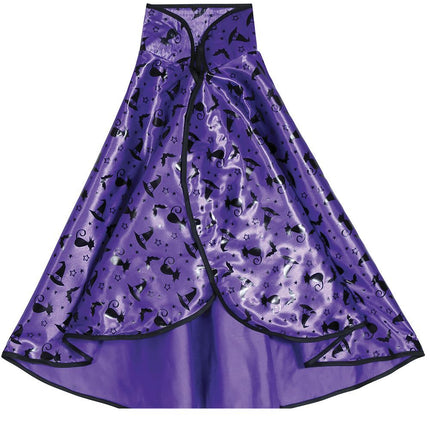 Ensemble de costumes d'Halloween sorcière fille mauve 2 pièces